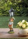 *18275V - Little Boy Apple Basket Figure 14" Solar