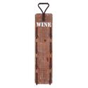*18299V - Wine Bottle Wood Wall Rack Metal Handle 