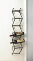 *18365V - Chevron Black Metal Wall Rack Wine Bottl