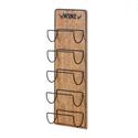 *18369V - Rustic Sign 5 Bottle Holder Wall Wine Ra