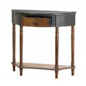 *18394V - Wood Half-Moon 1 Drawer Accent Hall Tabl