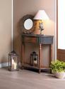 *18394V - Wood Half-Moon 1 Drawer Accent Hall Tabl