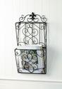 *18404V - Fleur-De-Lis 2-Tier Black Iron Magazine 