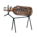 *18428V - Glass Bottle LED Light Reindeer Lantern