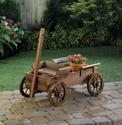 *18433V - Old World Wagon Fir Wood Planter Yard Ar