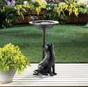 *18445V - Curious Brown Cat Aluminum Birdbath Yard