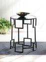 *18503V - Modern Round Black Iron Side Table