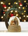 *18566V - Nativity Scene Palm Tree Snow Globe