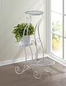 *18578V - Curlicue Design White Iron 3-Tier Plant 