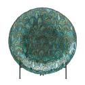 *18588V - Abstract Peacock Blue Green 15 1/2" Deco