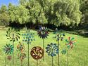 *18662V - 84" Rainbow Iron Leaves Windmill Garden 