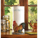 12553V - Country Rooster Resin Figure Wood Counter