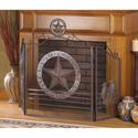12569V - Lone Star Cowboy Metal Fireplace Screen 3