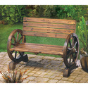 12690V - Wagon Wheel Love Seat Bench Wood