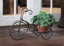 13185V - Black Wrought Iron Bicycle Plant Stand