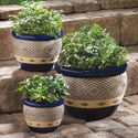 13368V - Cobalt Blue Pattern Ceramic Planter Plant
