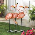13771V - Flock O' Pink Flamingos Wrought Iron Scul
