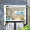 14706V - Nantucket White Louvered Bathroom Wall Sh