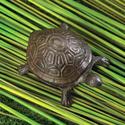 14965V - Turtle Figure Cast Iron Key Hider Garden 