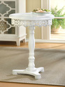 15090V - Flourish Round White Wood Pedestal Table