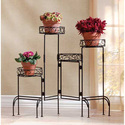 31339V - Four Tier Black Finish Metal Plant Stand 