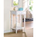 34353V - Carved Wood Side Table 1 Drawer White Dis