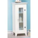 35012V - Bathroom Storage Cabinet White Wood Glass
