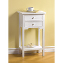 36644V - White Wood Accent Side Table 2 Drawer 1 S