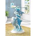38425V - Playful Dolphin Figures Round Glass Top A