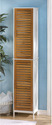 D1220V - Kyoto Tall White Wood Double Linen Cabine