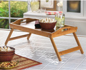 D1224V - Bamboo Serving Table Wood Tray Folding Le