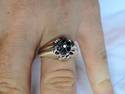 FINE NATURAL BLACK DIAMOND 2 TONE MEN'S PINKY RING