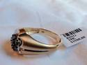 FINE NATURAL BLACK DIAMOND 2 TONE MEN'S PINKY RING