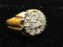 $5,900 2.25 CT MEN'S DIAMOND CLUSTER RING 14K Y/G 
