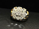 $5,900 2.25 CT MEN'S DIAMOND CLUSTER RING 14K Y/G 
