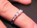Fine 14K Three Stone Round Diamond Cut Anniversary