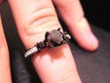 STUNNING 2.98 CT BLACK DIAMOND ENGAGEMENT RING 14K