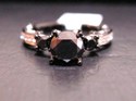 STUNNING 2.98 CT BLACK DIAMOND ENGAGEMENT RING 14K