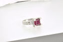 GORGOUS 3.53 CT BURMA RUBY SOLITAIRE & DIAMOND RIN