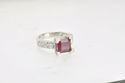 GORGOUS 3.53 CT BURMA RUBY SOLITAIRE & DIAMOND RIN