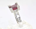 GORGOUS 3.53 CT BURMA RUBY SOLITAIRE & DIAMOND RIN