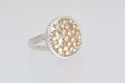 UNIQUE 2 TONE 14KT DIAMOND COCKTAIL/CLUSTER RING .