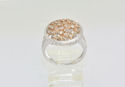 UNIQUE 2 TONE 14KT DIAMOND COCKTAIL/CLUSTER RING .