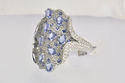 Fine 3 CT Diamond & Ceylon GEM Sapphire 14k White 