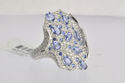 Fine 3 CT Diamond & Ceylon GEM Sapphire 14k White 