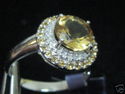 2.00 CT Fine Citrine and Diamond Solid 14K W Gold 