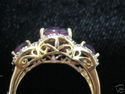 FINE 5 CT 3 STONE AMETHYST AND DIAMOND ANNIVERSARY