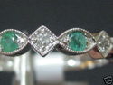 Fine & Elegant 14K Diamond and Emerald Band white 