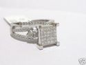 14k WG 1.24 CT 2PC ENGAGEMENT Princess CUT Diamond