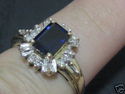 $900 1.43 BLUE SAPPHIRE & DIAMOND YELLOW GOLD RING